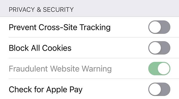 3. Scroll down to Privacy & Security